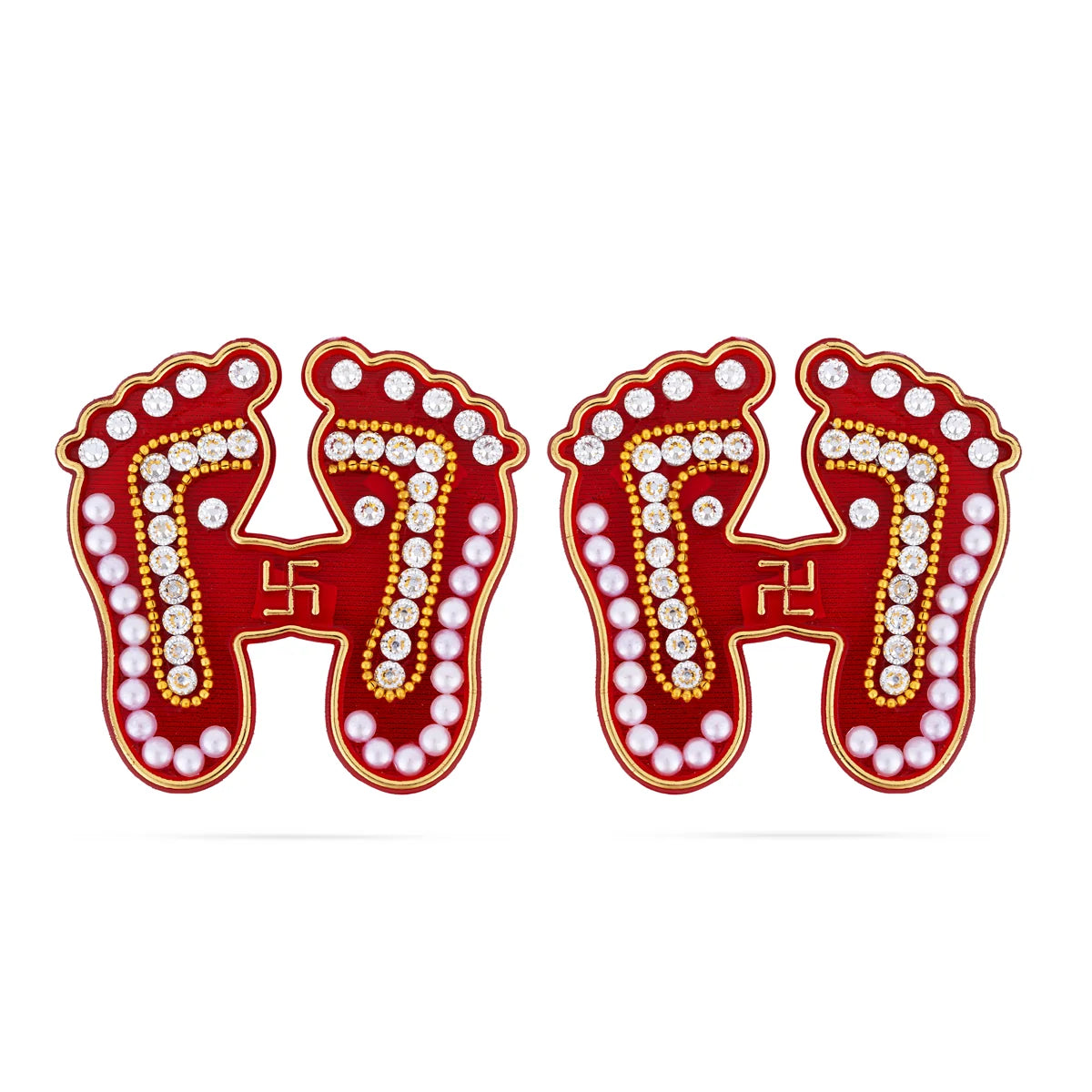 Giri - Swastik Two Padham Sticker Moti | Paduka Sticker | Mandir Decor