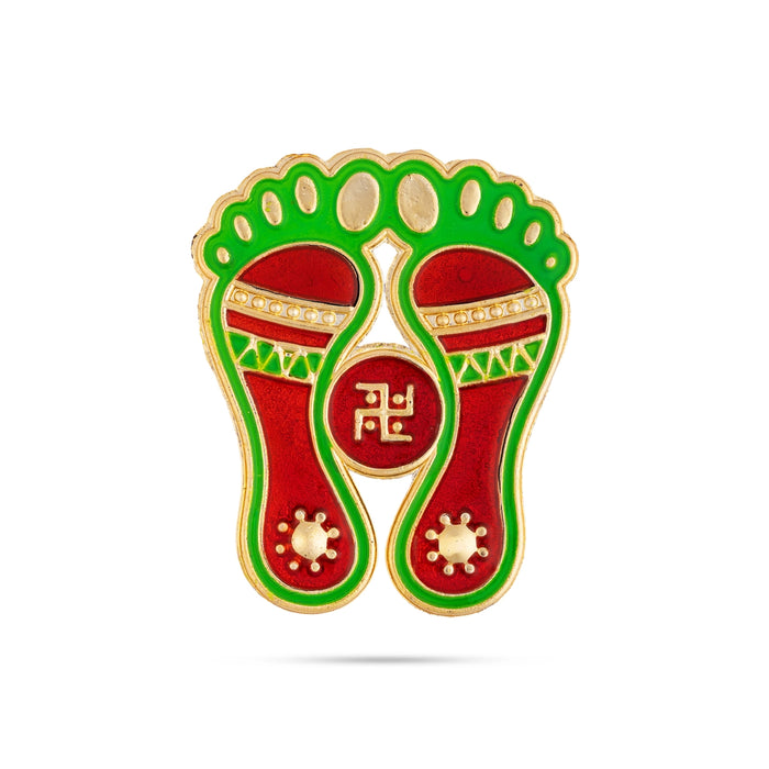 Padham Sticker Set - 2 x 1.75 Inches | Lakshmi Charan Paduka Sticker / Auspicious Sticker for Pooja & Home