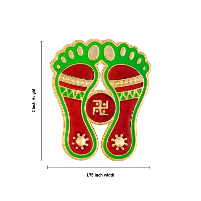 Padham Sticker Set - 2 x 1.75 Inches | Lakshmi Charan Paduka Sticker / Auspicious Sticker for Pooja & Home