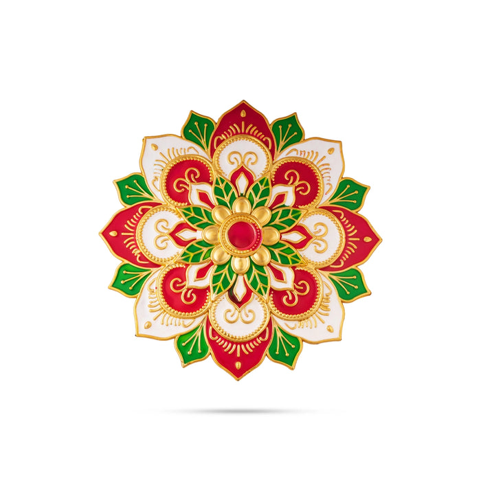 Acrylic Rangoli - 8 Inches | Readymade Kolam/ Kundan Rangoli/ Muggulu Rangoli for Home Decor