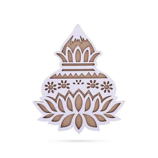 Rangoli Board - 11 x 9.5 Inches | Kalash Design Rangoli Design Board/ Kolam Board for Floor Decor - Kolam & Rangoli
