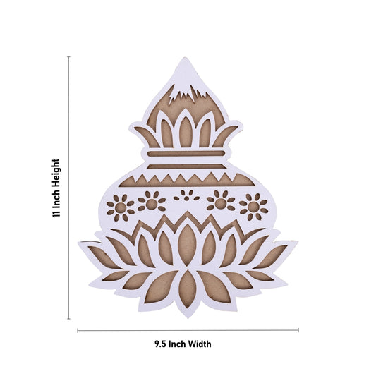 Rangoli Board - 11 x 9.5 Inches | Kalash Design Rangoli Design Board/ Kolam Board for Floor Decor - Kolam & Rangoli