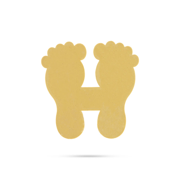 Gold Colour Padham Sticker Set - 1 x 1 Inch | 10 Pcs/ Paduka/ Padam For Home Pooja - Pooja Box & Paduka