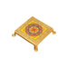 Swastik Design Pooja Chowki - 0.75 X 3 Inches | Plastic Bajot/ Gold Polish Patla/ Manai Palagai For Home Decor - Pooja Aasan & Bajot & Pooja Mat