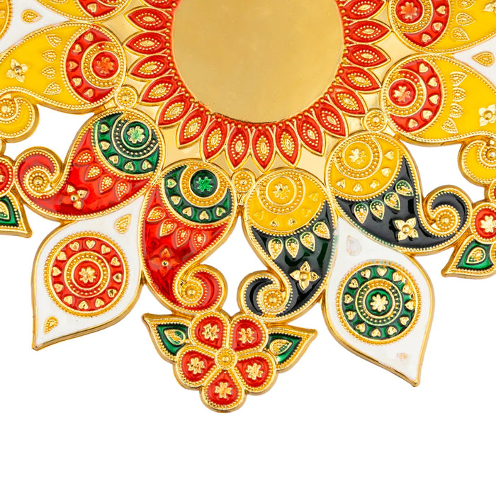 Meenakari Rangoli Design- 7.5 Inches | Rangoli Kolam Design/ Muggu Design For Home Decor & Festival Decoration - Kolam & Rangoli