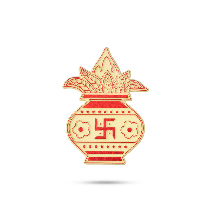 Kalash Sticker - 2.5 x 2 Inches |6 Pcs/ Kalasam Design Sticker/ Decorative Door & Wall Decor for Pooja space