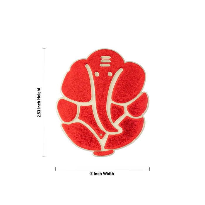 Ganesha Sticker - 2.53 x 2 Inches | Decorative Vinayagar Sticker/ Spiritual Wall & Door Decor for Home