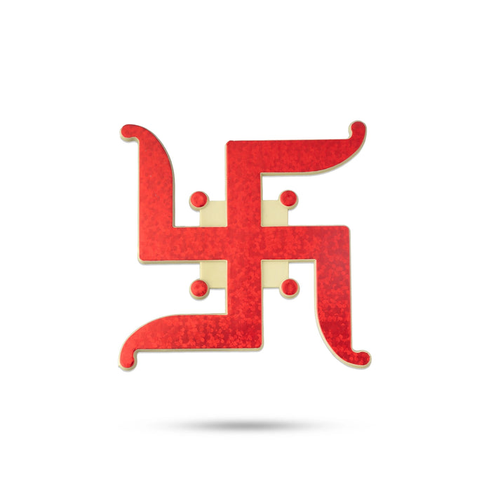 Swastik Sticker - 2.5 x 2.5 Inches | 6 Pcs/ Swastik Wall Decor/ Auspicious Decorative Sticker for Home & Office