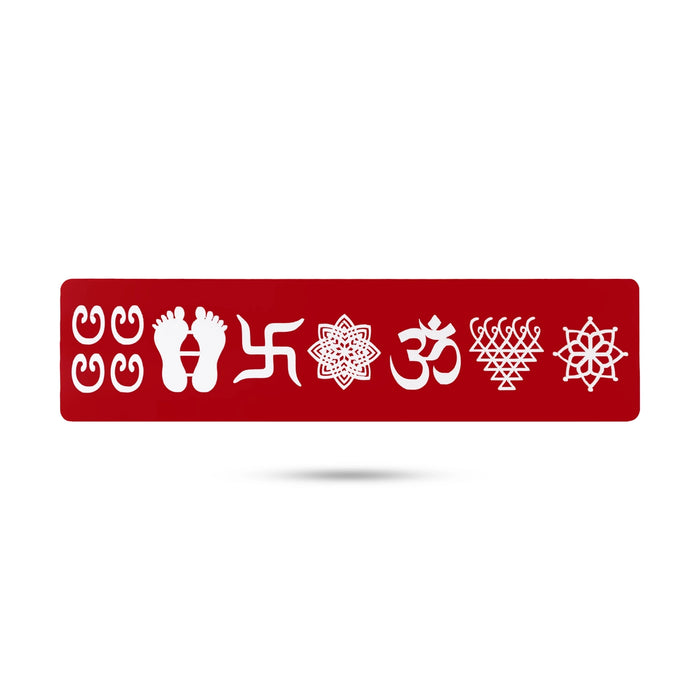 Divine Symbols Acrylic Patti - 2.75 x 11.5 Inches | Decorative Door Sticker/ Spiritual Symbol Sticker for Home