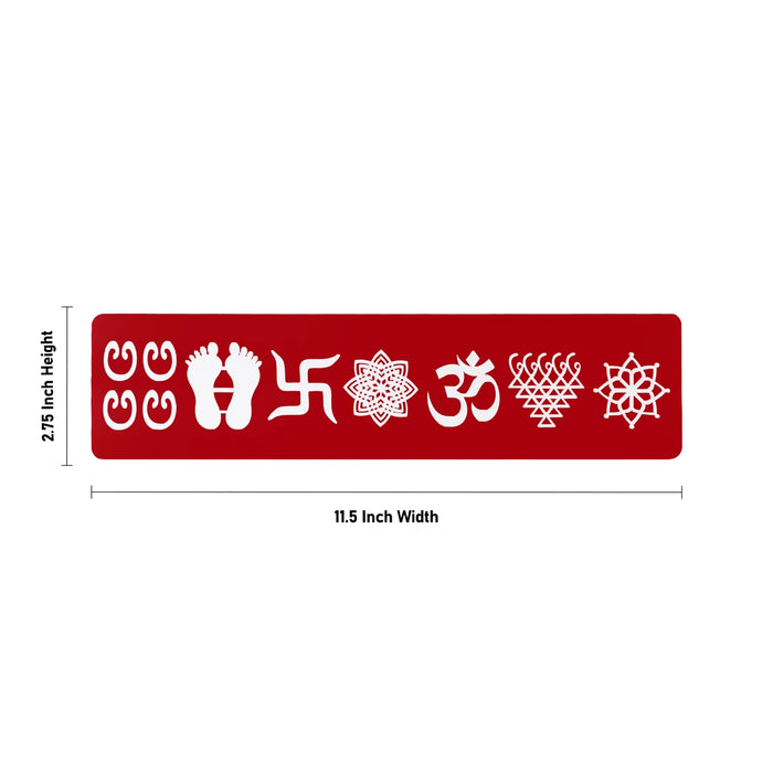 Divine Symbols Acrylic Patti - 2.75 x 11.5 Inches | Decorative Door Sticker/ Spiritual Symbol Sticker for Home