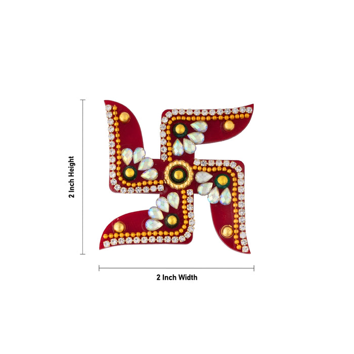 Padham Sticker Pair - 2 x 2 Inches | 3 Pcs/ Designer Swastik & Paduka/ Padham For Pooja & Home