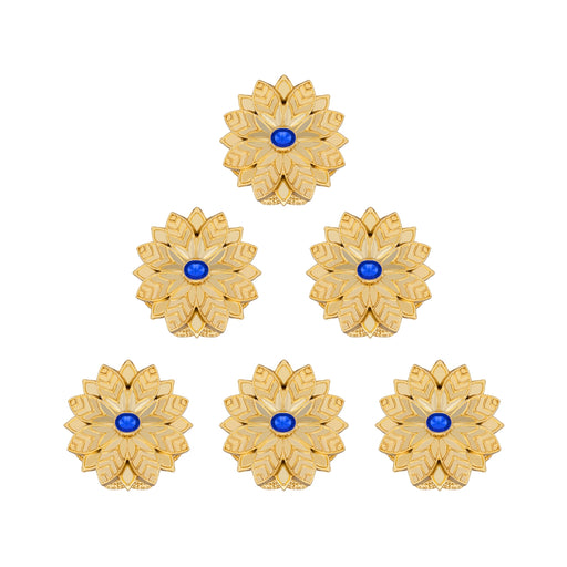 Kumkum Box Set - 2 Inch Dia | 6 Pcs/ Kumkum Bharani/ Flower Design Sindoor Pot for Women - Sindoor Box