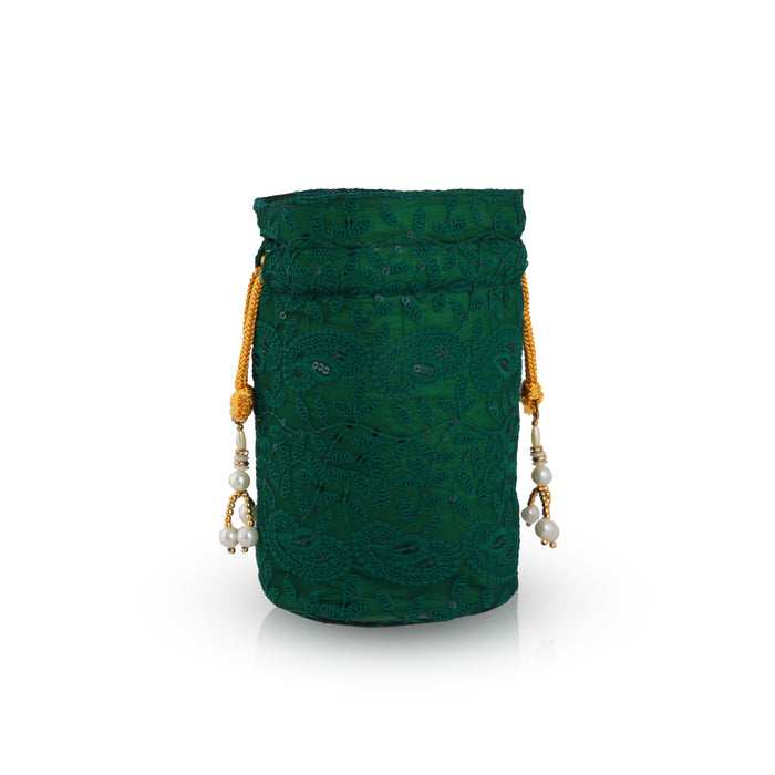Thamboolam Bag - 8 x 7.5 Inch | Potli Bag/ Return Gift Bag for Women/ Assorted Design - Bags & Pouches