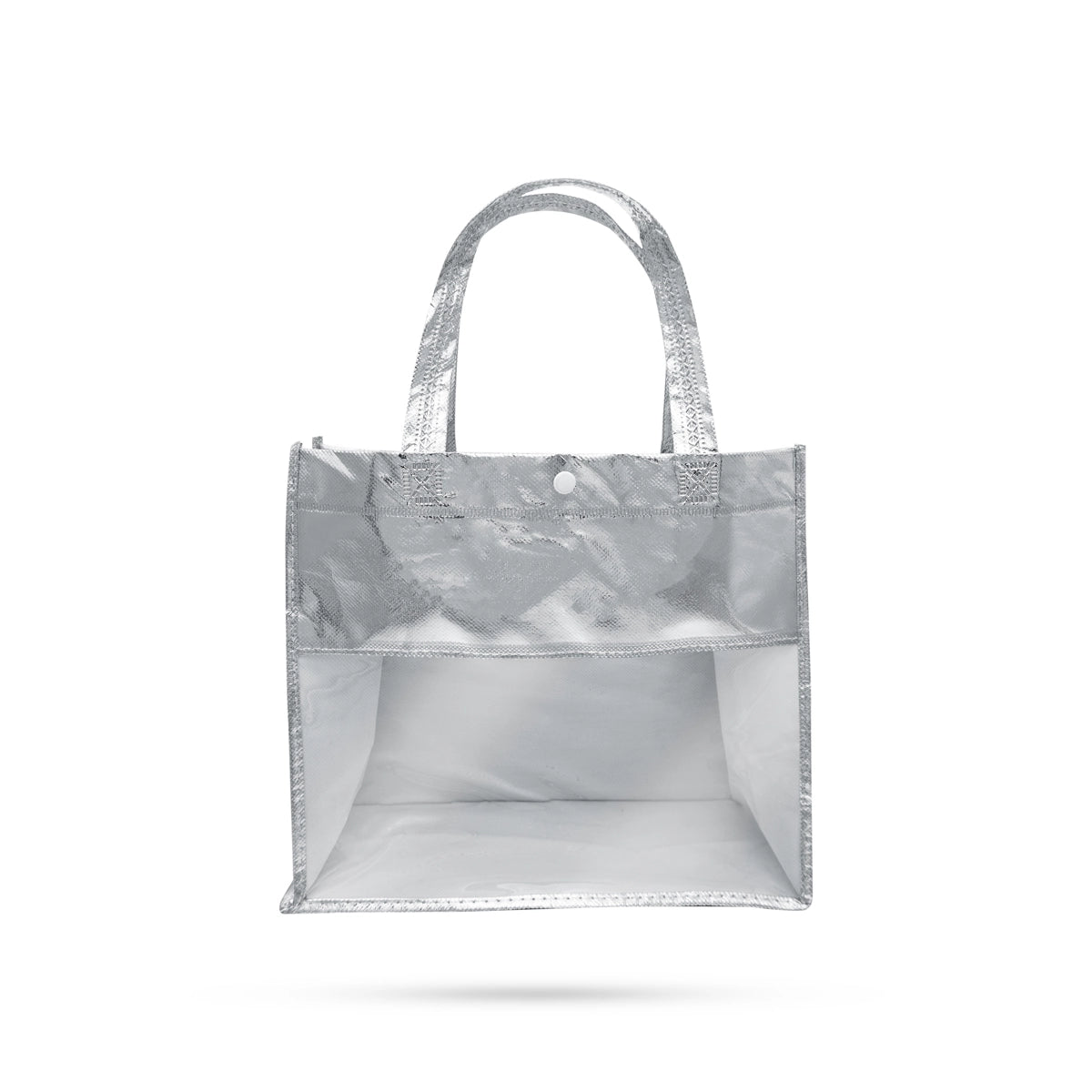 Shopping Bag With Button x 12 Inches Silver Colour Gift Bag/ Hand Bag With Handle for Men Women
