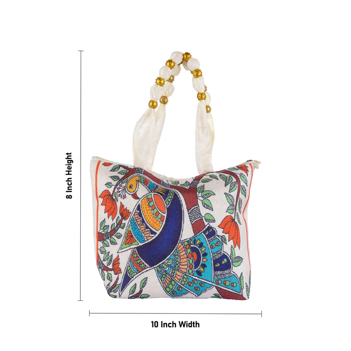 Jute Bag with Zip - 8 x 10 Inches | Jute Bag / Handbag / Tote Bag for Women - Bags & Pouches