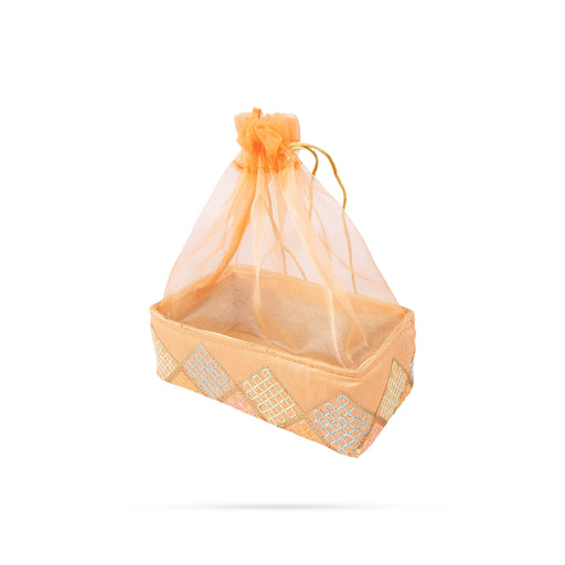 Laddu Gopal Basket With Net Cover - 3 x 8 x 4 Inches | Kanha Ji Ki Tokri/ Carry Basket for Laddu Gopal - Deity Accessories