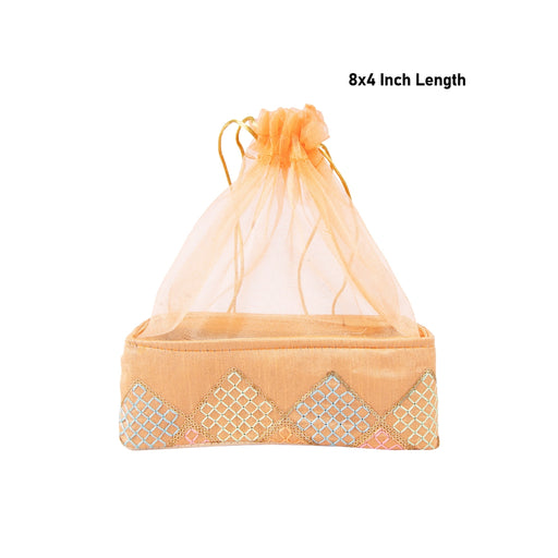 Laddu Gopal Basket With Net Cover - 3 x 8 x 4 Inches | Kanha Ji Ki Tokri/ Carry Basket for Laddu Gopal - Deity Accessories