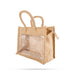 Jute Bag With Zip - 8 x 10 Inches | Transparent Cover Gift Bag/ Jute Handbag/ Jute Carry Bag for Return Gift - Bags & Pouches