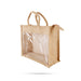 Jute Bag With Zip - 10 x 12 Inches | Transparent Cover Gift Bag/ Jute Handbag/ Jute Carry Bag for Return Gift - Bags & Pouches