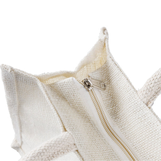 Jute Bag With Zip - 12 x 14 Inches | Transparent Cover Gift Bag/ Lace Design Jute Carry Bag for Return Gift - Bags & Pouches