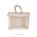 Jute Bag With Zip - 12 x 14 Inches | Transparent Cover Gift Bag/ White Stripes Design Jute Handbag for Wedding - Bags & Pouches