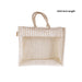 Jute Bag With Zip - 12 x 14 Inches | Transparent Cover Gift Bag/ White Stripes Design Jute Handbag for Wedding - Bags & Pouches
