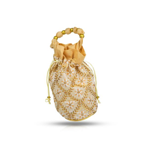 Thamboolam Bag - 8 x 6.5 Inch | Potli Bag/ Return Gift Bag for Women/ Assorted Design - Bags & Pouches