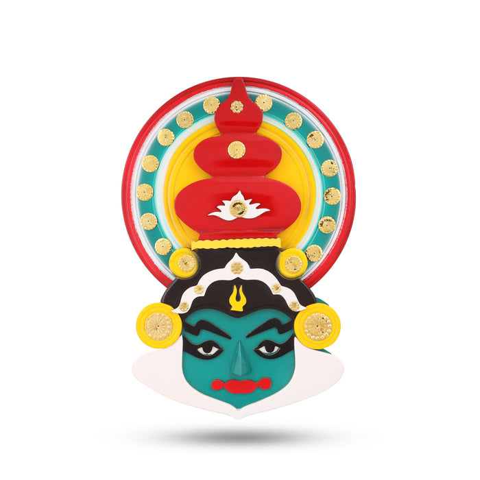 Kathakali Face  - 15 Inches | Kathakali Head/ Wall Hanging/ Wooden Kathakali Face Paint for Home Decor - Wall Hanging