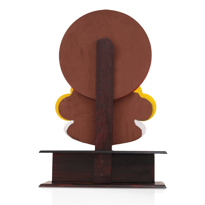 Kathakali Head with Stand - 12 Inches | Wooden Kathakali Face Paint for Wall Decor - Table Stand Accessories