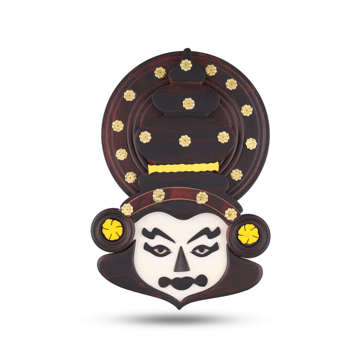 Kathakali Face  - 12 Inches | Kathakali Head/ Wall Hanging/ Wooden Kathakali Face for Home Decor - Wall Hanging