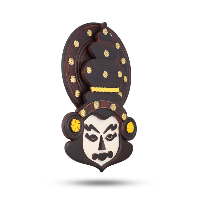 Kathakali Face  - 12 Inches | Kathakali Head/ Wall Hanging/ Wooden Kathakali Face for Home Decor - Wall Hanging