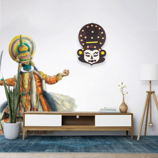 Kathakali Face  - 12 Inches | Kathakali Head/ Wall Hanging/ Wooden Kathakali Face for Home Decor - Wall Hanging