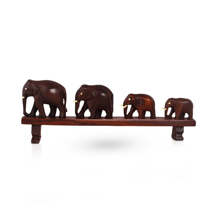 Bridge Elephant  - 4  Inches |  Wooden Elephant Statue/ Elephant Idol for Home Décor