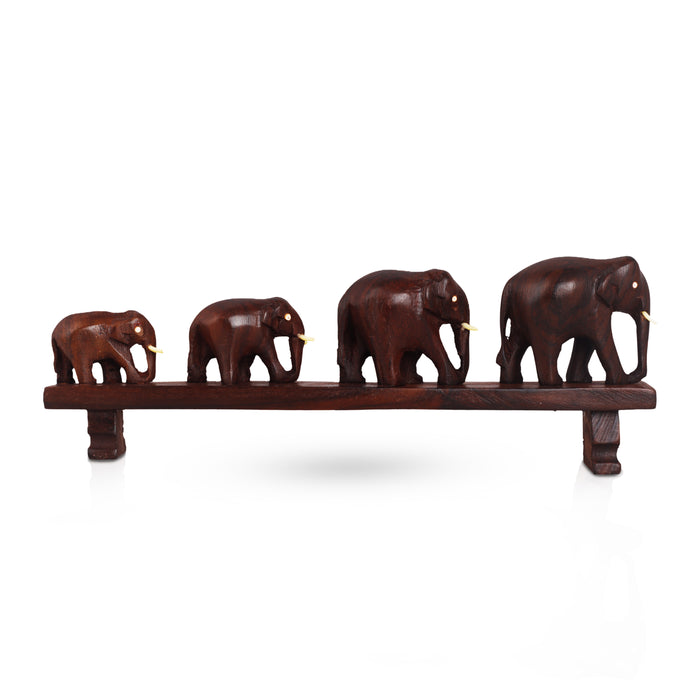 Bridge Elephant  - 4  Inches |  Wooden Elephant Statue/ Elephant Idol for Home Décor