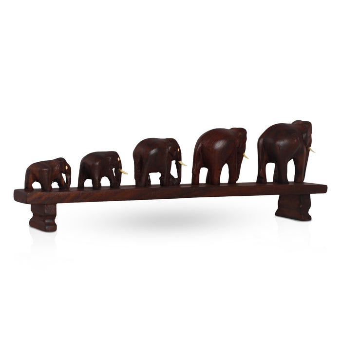 Bridge Elephant  - 4.5  Inches |  Wooden Elephant Statue/ Elephant Idol for Home Décor