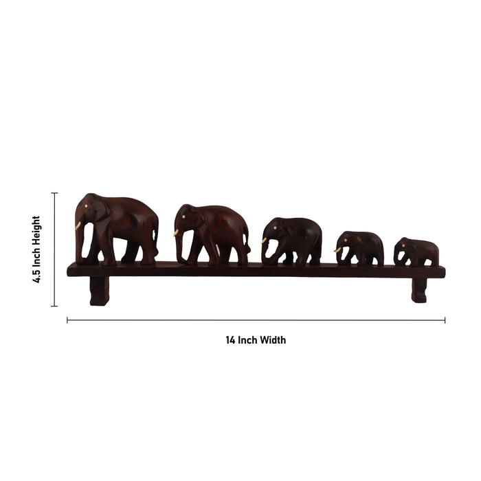 Bridge Elephant  - 4.5  Inches |  Wooden Elephant Statue/ Elephant Idol for Home Décor