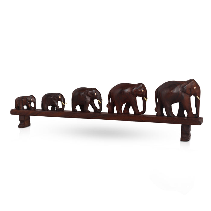 Bridge Elephant  - 4.5  Inches |  Wooden Elephant Statue/ Elephant Idol for Home Décor