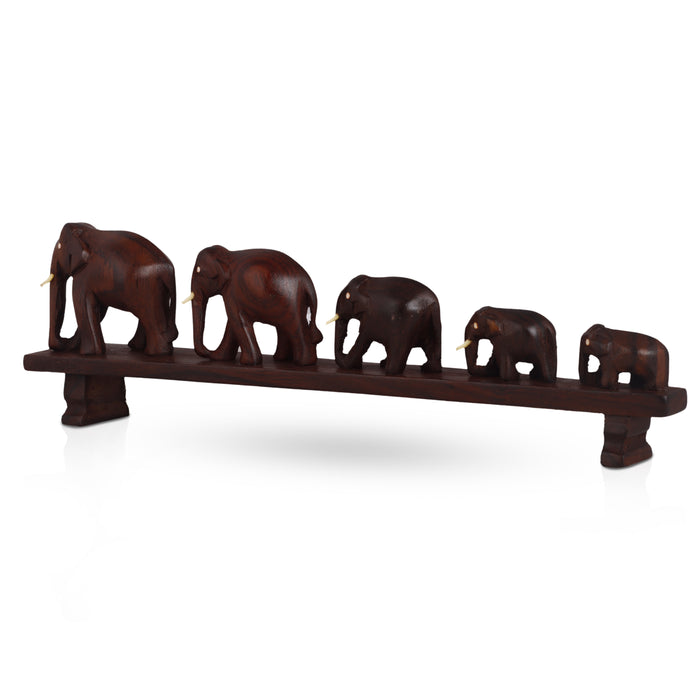 Bridge Elephant  - 4.5  Inches |  Wooden Elephant Statue/ Elephant Idol for Home Décor