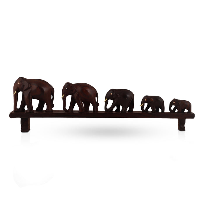 Bridge Elephant  - 4.5  Inches |  Wooden Elephant Statue/ Elephant Idol for Home Décor