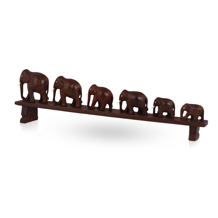 Bridge Elephant  - 5  Inches |  Wooden Elephant Statue/ Elephant Idol for Home Décor