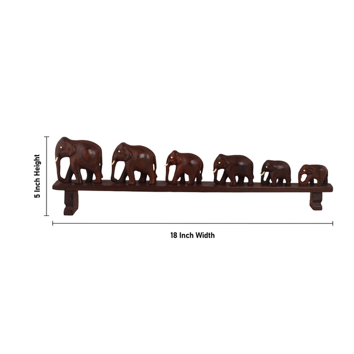 Bridge Elephant  - 5  Inches |  Wooden Elephant Statue/ Elephant Idol for Home Décor