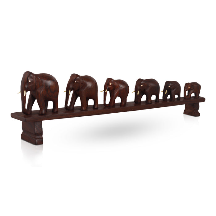 Bridge Elephant  - 5  Inches |  Wooden Elephant Statue/ Elephant Idol for Home Décor