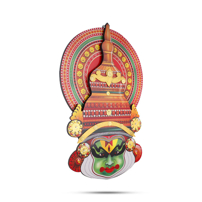 Kathakali Face  - 18 Inches | Kathakali Head/ Wall Hanging/ Wooden Kathakali Face Print for Home Decor