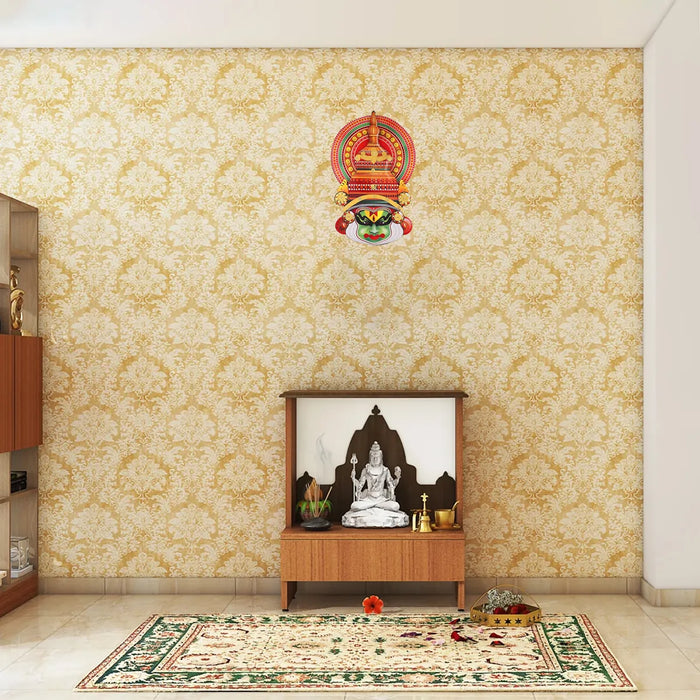 Kathakali Face  - 18 Inches | Kathakali Head/ Wall Hanging/ Wooden Kathakali Face Print for Home Decor - Wall Hanging