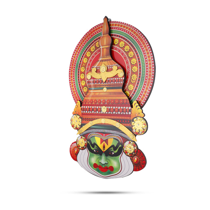 Kathakali Face  - 12 Inches | Kathakali Head/ Wall Hanging/ Wooden Kathakali Face Print for Home Decor