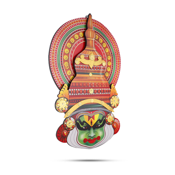 Kathakali Face  - 12 Inches | Kathakali Head/ Wall Hanging/ Wooden Kathakali Face Print for Home Decor