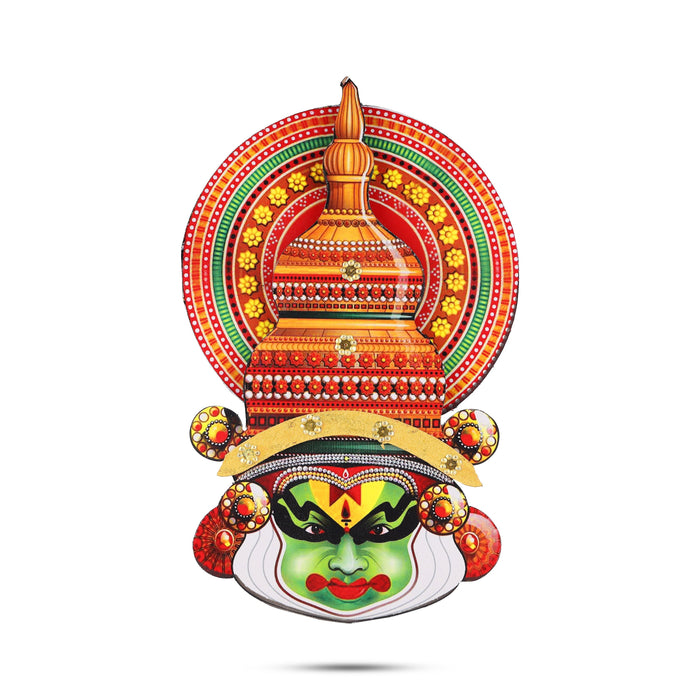 Kathakali Face  - 10 x 6 Inches | Kathakali Head/ Wall Hanging/ Wooden Kathakali Face Print for Home Decor - Wall Hanging