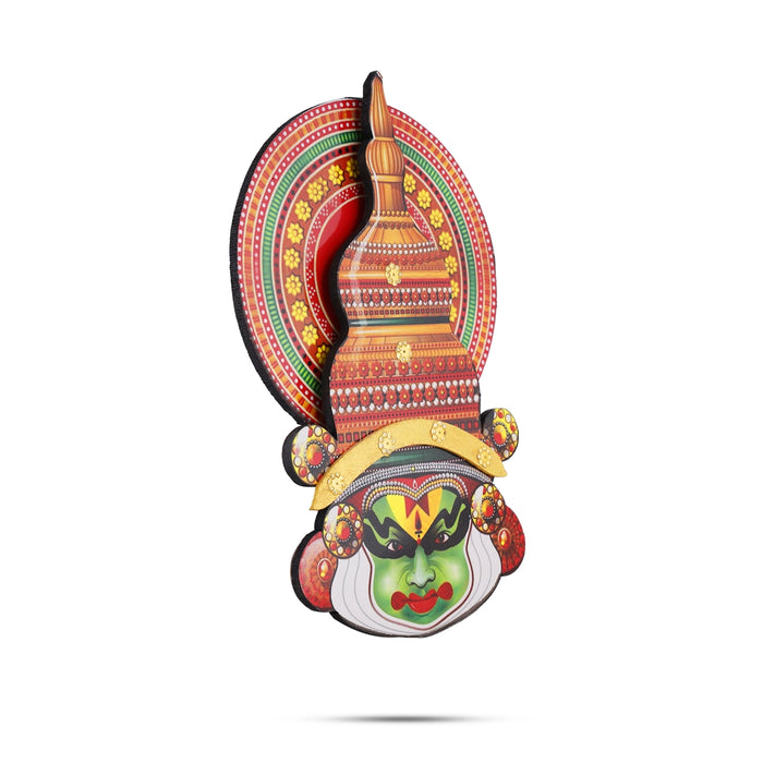 Kathakali Face  - 10 x 6 Inches | Kathakali Head/ Wall Hanging/ Wooden Kathakali Face Print for Home Decor - Wall Hanging