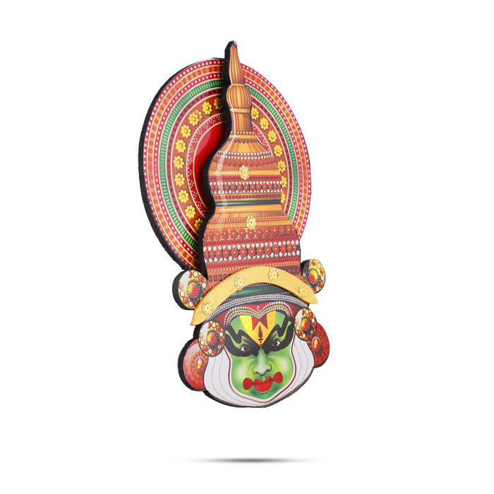 Kathakali Face  - 8 Inches | Kathakali Head/ Wall Hanging/ Wooden Kathakali Face Print for Home Decor