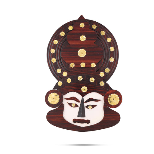Kathakali Face  - 10 Inches |  Kathakali Head Wall Hanging/ Wooden Kathakali Face for Wall Decor - Wall Hanging